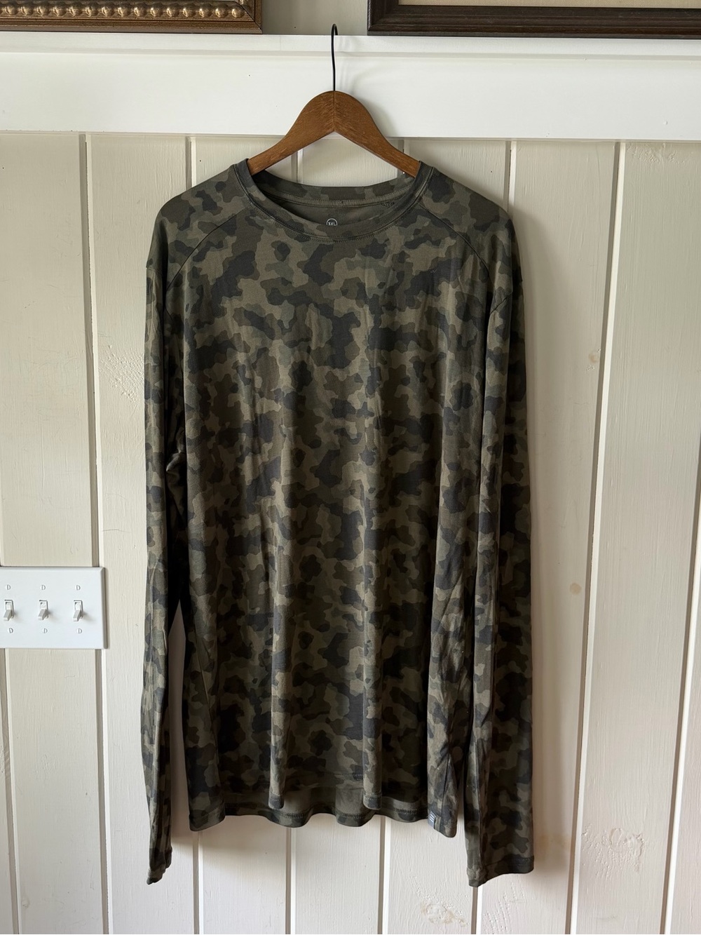 Free Fly Apparel Men's Long-Sleeve Camo Crewneck - Olive/Brown 3XL